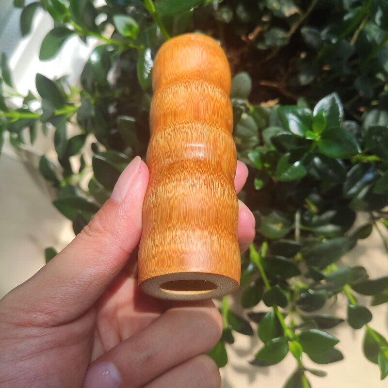 庄梦蝶实心竹精抛老料罗汉玉竹文玩手把件竹节挂件罗汉竹直径3640长