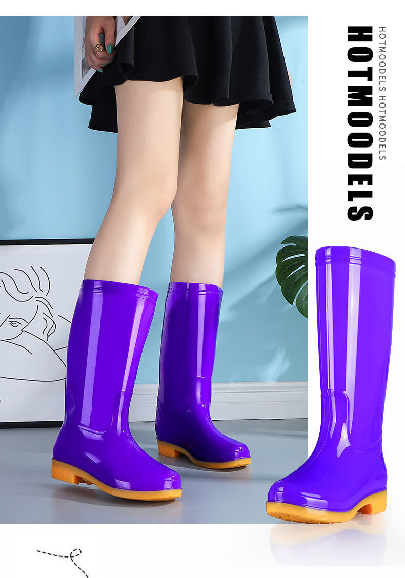 现货速发雨鞋女款新款水鞋高筒中筒雨靴成人防水防滑长胶鞋工作干活