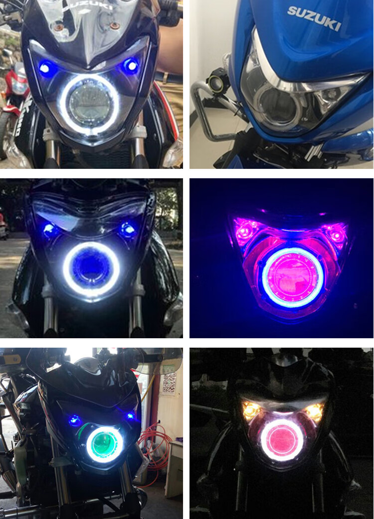 适用于gw250摩托车大灯总成改装配件q5海5led透镜灯天使恶魔眼55w氙气
