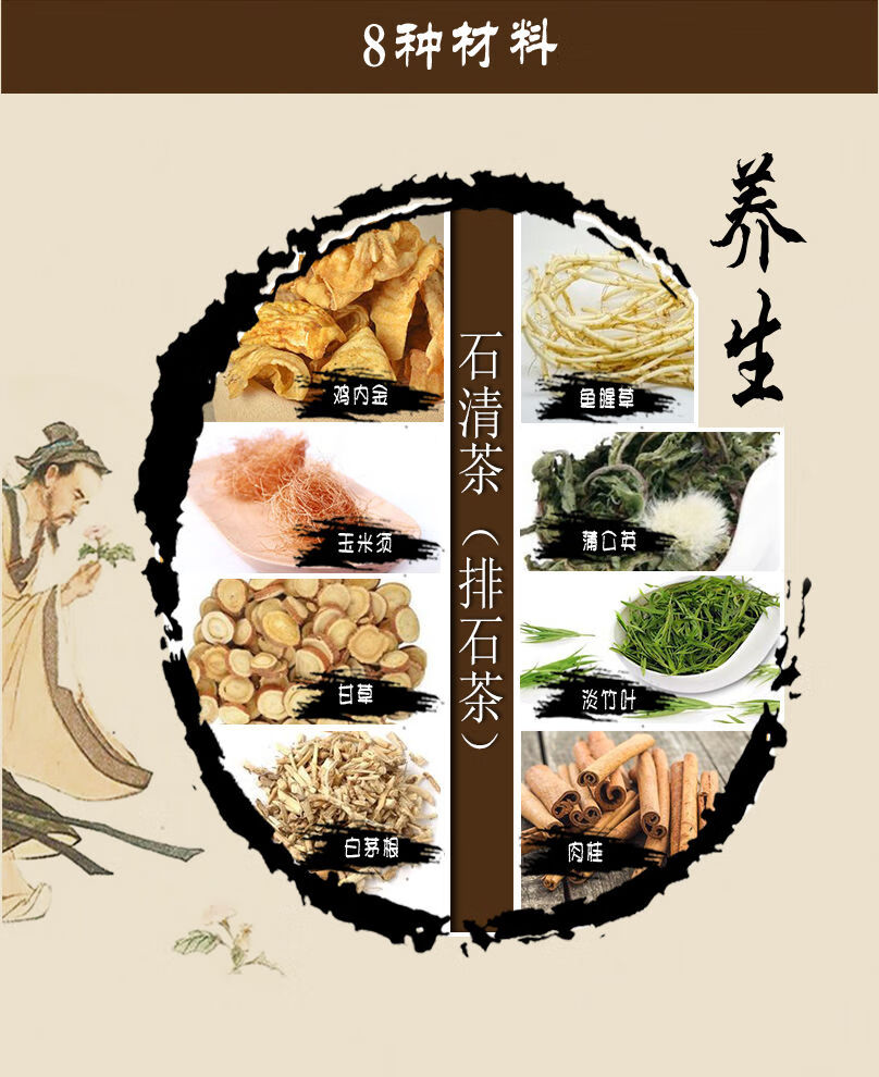 三金石清茶150g包鸡内金石清茶排石茶金钱草打石茶去石茶胆肾茶养生茶