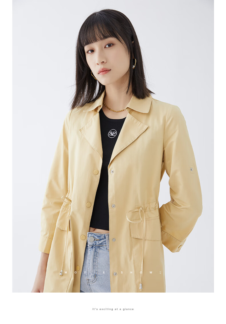 水云间中长款风衣女宽松显瘦2022春新款设计感双排扣薄款风衣外套