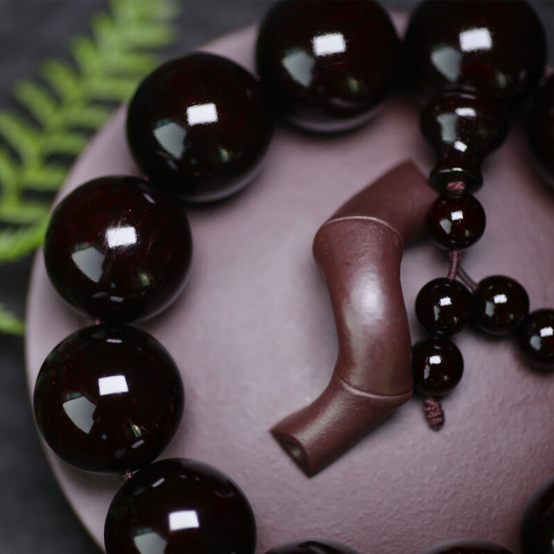 黑紫檀木手串印度小叶紫檀手串20佛珠男士手链高油密老料檀木珠子