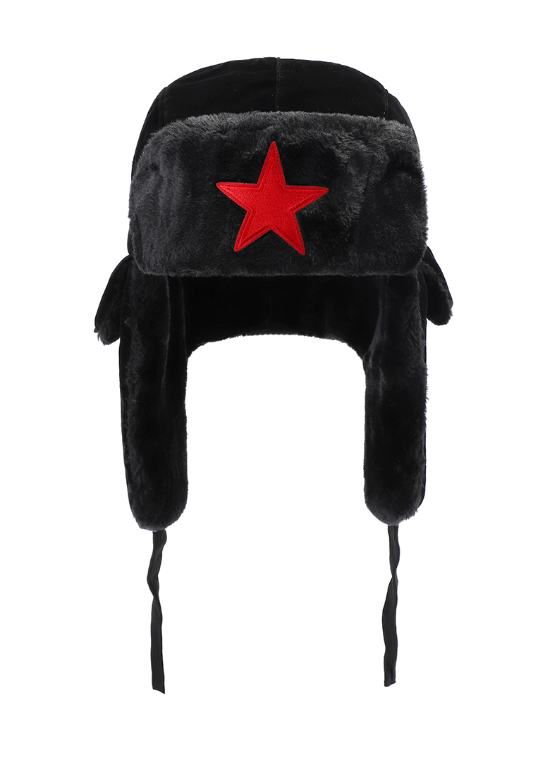 保暖飞行员潮火车头帽子防寒帽五星人像款均码成人款一般都是可以带的