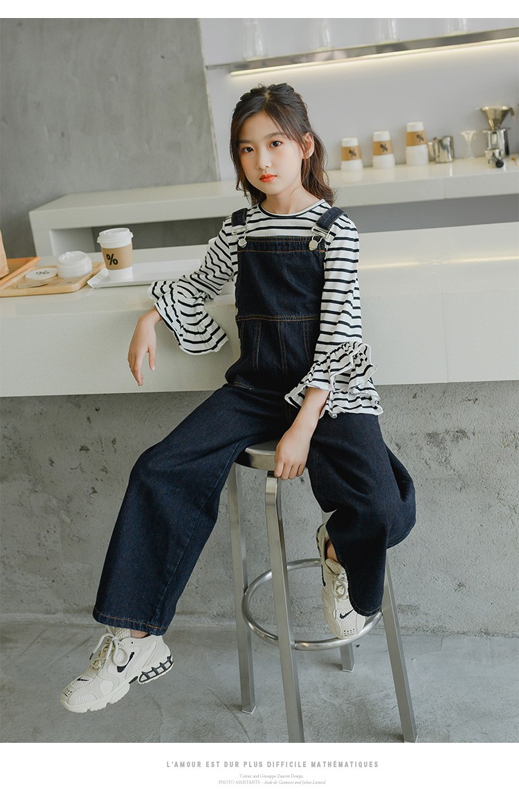 小学生4-12岁女童背带裤小女孩3-11岁中大儿童宽松儿童吊带韩版休闲