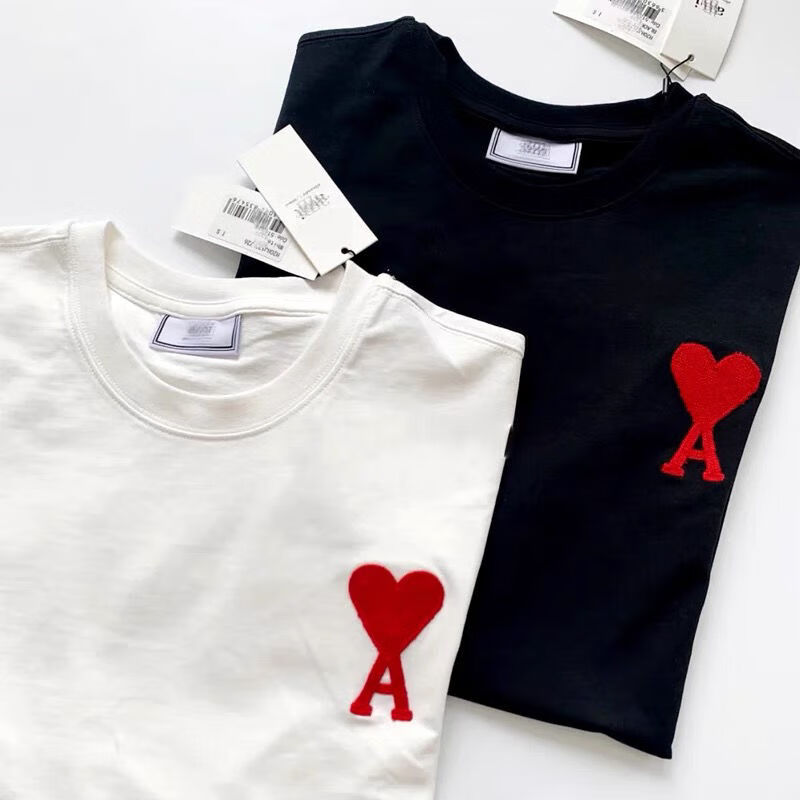 a潮牌miparist恤爱心字母a本宽松刺绣2022春夏季男女小众小红心短袖