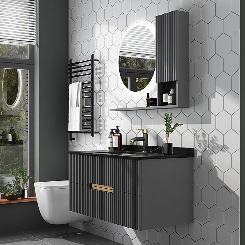 帝姆克卫生间洗脸盆柜组合洗手台池轻奢浴室柜洗漱台岩板一体洗手盆