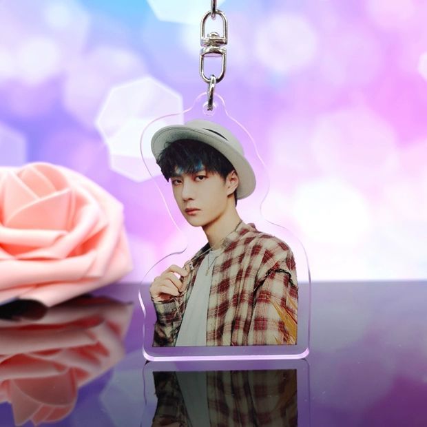 双面夹层亚克力钥匙扣包包挂件挂饰周边应援创意礼品 王一博01【图片