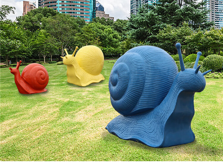 仿真蜗牛模型雕塑卡通装饰摆件公园景区草坪假景观户外玻璃钢摆设花色