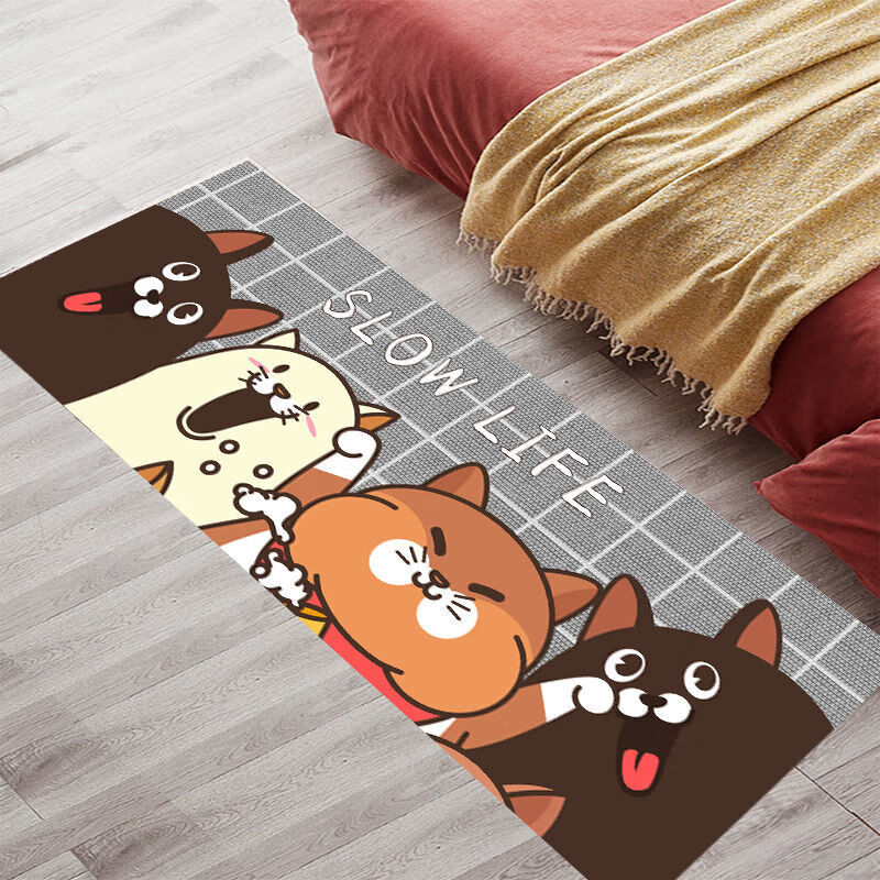 客厅地毯卧室可爱卡通床边茶几少女儿童房间家用满铺熊猫萌萌哒宽100