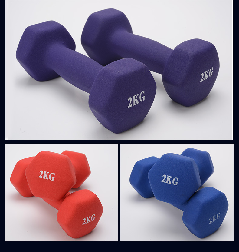 小哑铃儿童哑铃哑铃男士哑铃女士哑铃六角家用环保哑铃一对磨砂款红总