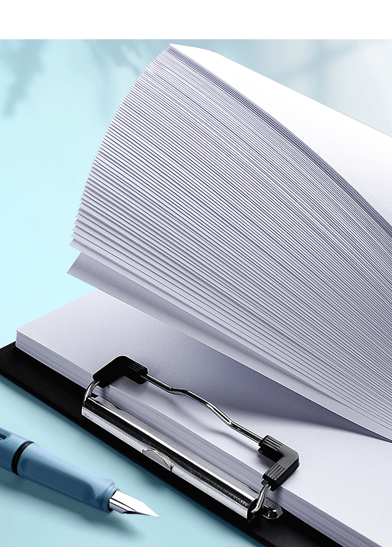 用品竖版纸夹资料夹垫纸板书写板卷子夹天高深黑深蓝深绿深青4个装a4