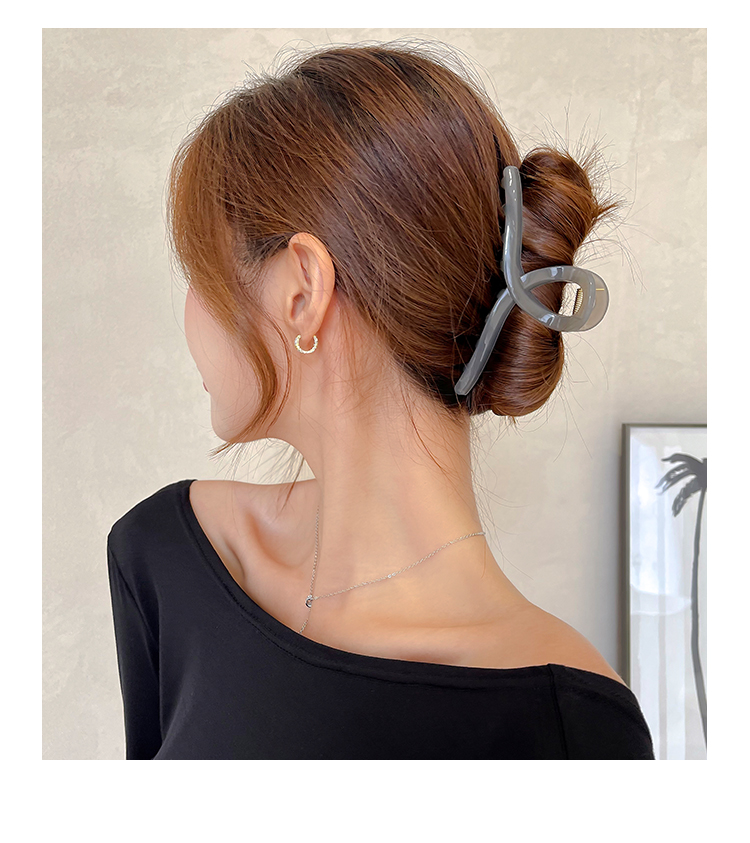 高端大号发夹后脑勺韩国亚克力盘发抓夹雅气质鲨鱼夹发卡夹子头饰主图