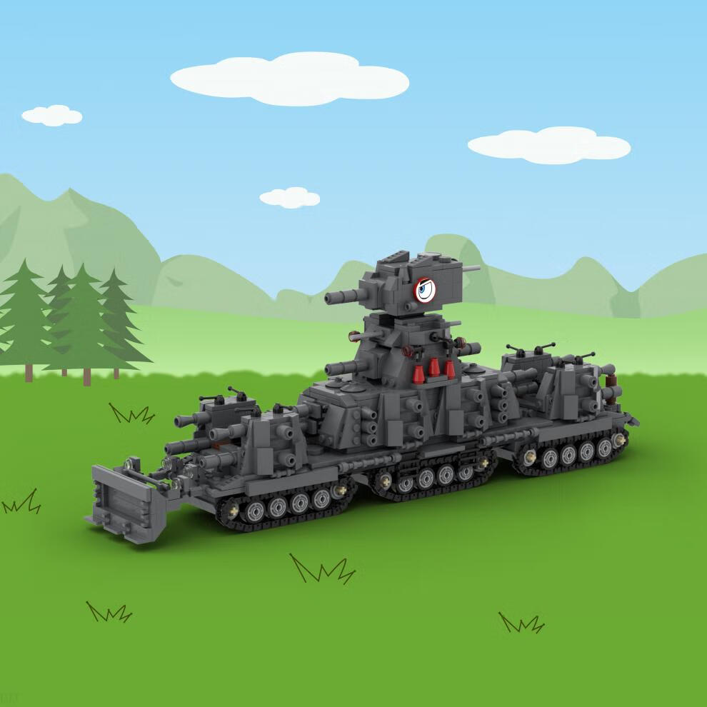 kv45坦克兼容创意积木moc还原坦克世界kv-44重型坦克拼搭积木男孩生日