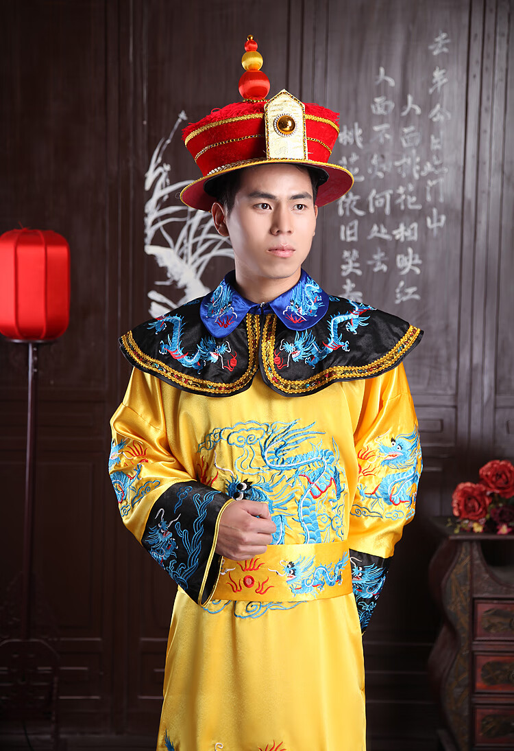 簘蕥皇帝服装男古装清朝乾隆皇帝龙袍服古代皇阿玛服装清朝服舞台演出