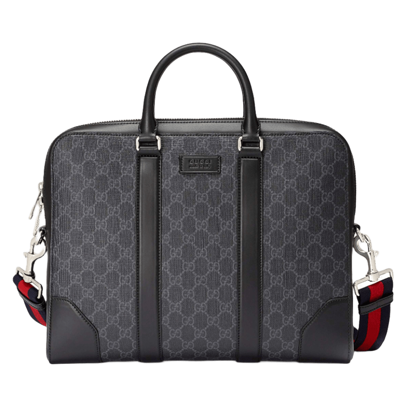 38节送礼gucci古驰男包男士公文包黑色灰色gg帆布手提包单肩包斜挎包