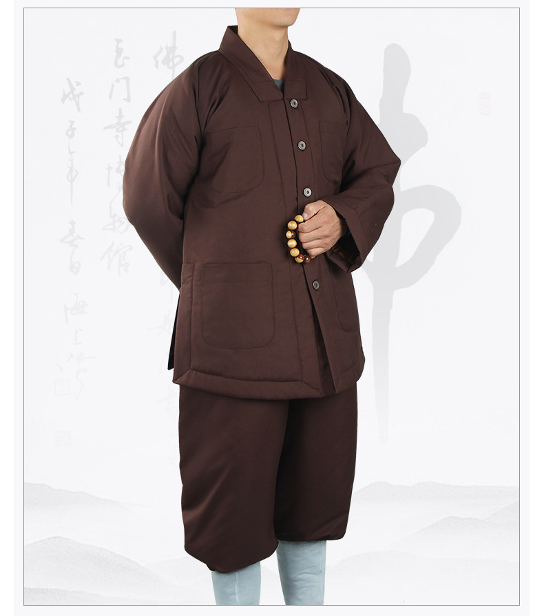 复邦 出家人和尚衣服男冬季加厚保暖抗寒僧衣短褂小棉袄女尼姑短套