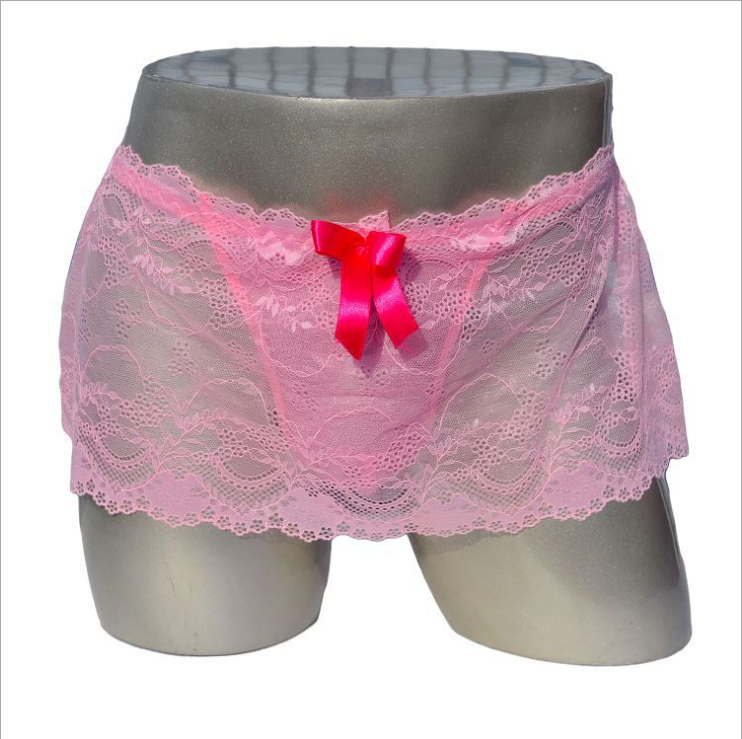 久爱同志gay伪娘男士情趣内裤男用内裤丁字裤性感透视明彩色蕾丝成人