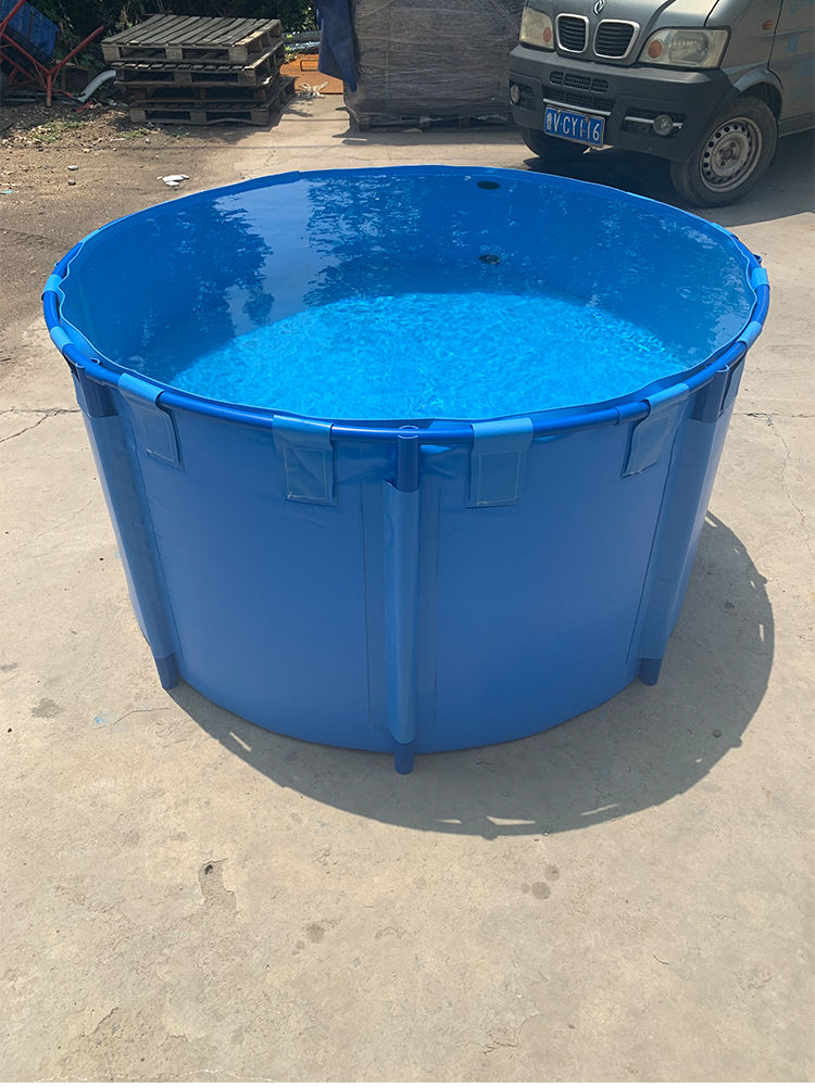 帆布鱼池圆形加厚带支架折叠养鱼池大型虾养殖塑料水池锦鲤暂养池