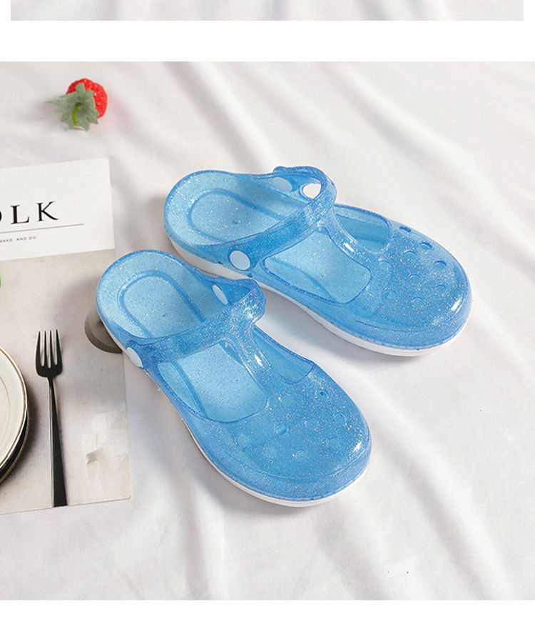 泡泡鞋洞洞鞋 新款夏季洞洞鞋女凉鞋透气镂空果冻凉拖鞋护士鞋女士