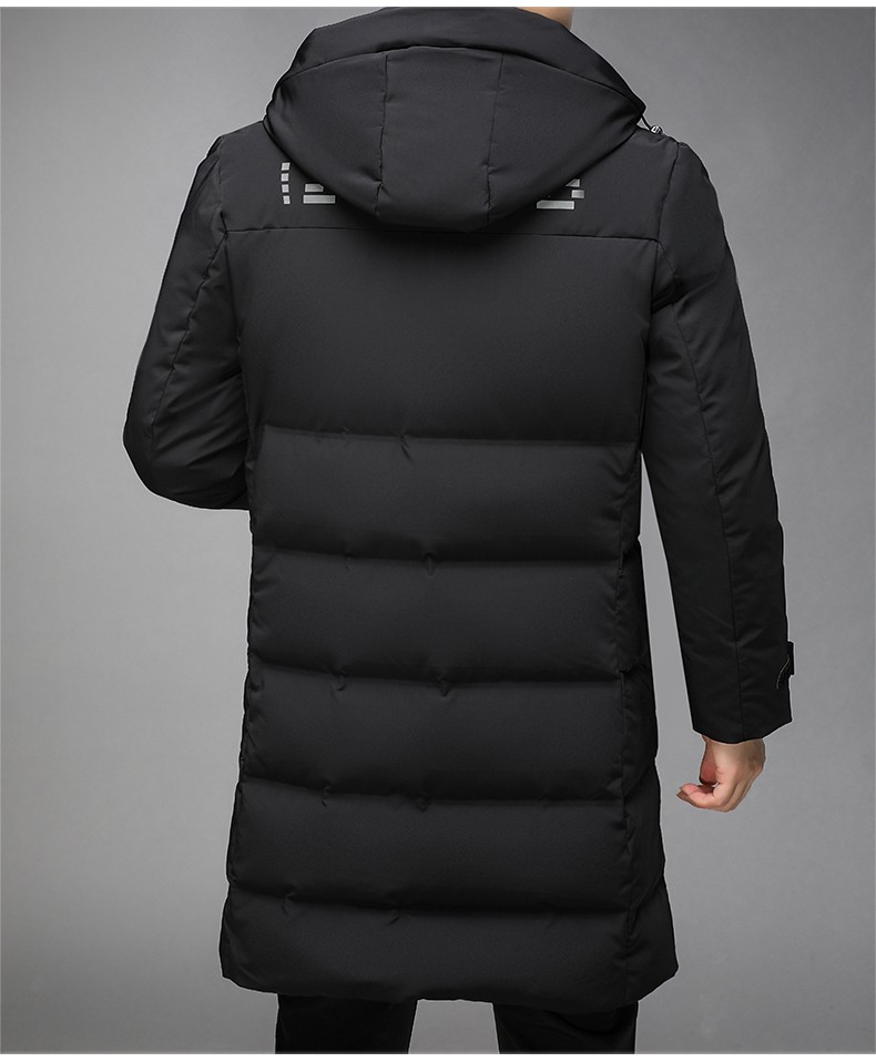 袋鼠羽绒服男中长款过膝连帽可拆卸防风保暖加厚款外套男冬季新款商务
