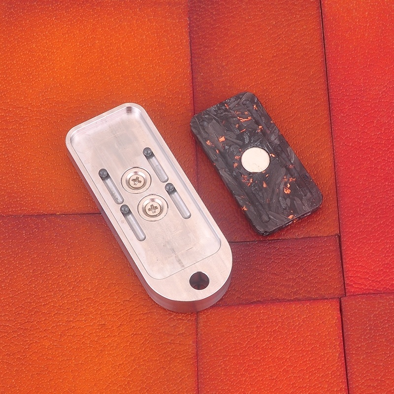 啪啪盾 失恋解压神器啪啪牌啪啪盾单手推牌edc金属减压玩具 黑碎碳(蓝