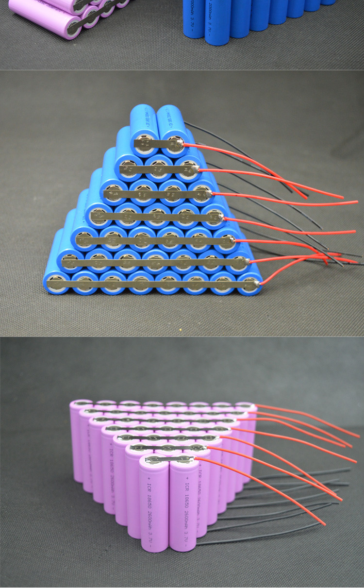 并联焊接18650移动电源充电宝37v锂电池大容量20000mah毫安2000mah5并