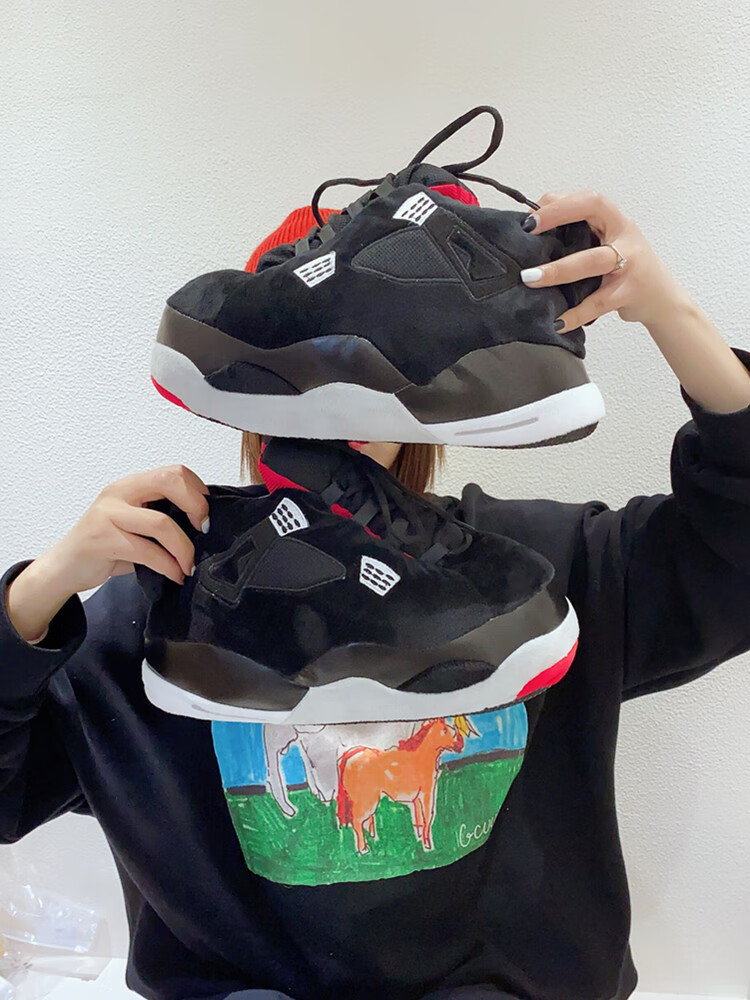 棉鞋aj恶搞aj大棉拖鞋搞怪奇葩创意胖a锥棉鞋居家拖冬男女可爱恶搞4代