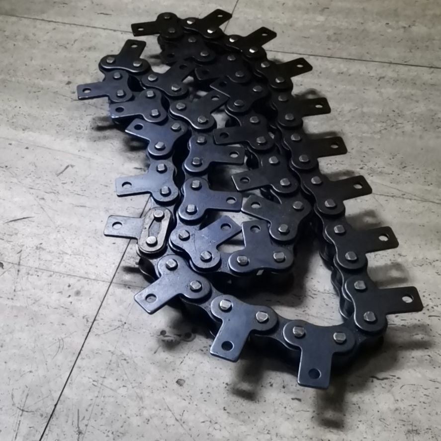 定制适用京中自强传动链条单侧双侧直板弯板单孔附件链4分5分6分1寸输