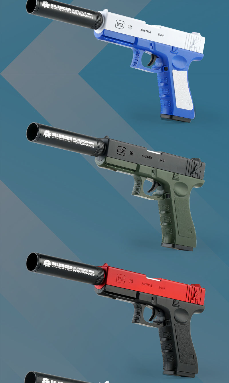 脱壳玩具枪抛壳格洛克软弹枪恶灵骑士1911儿童软胶枪男孩玩具枪鱿鱼