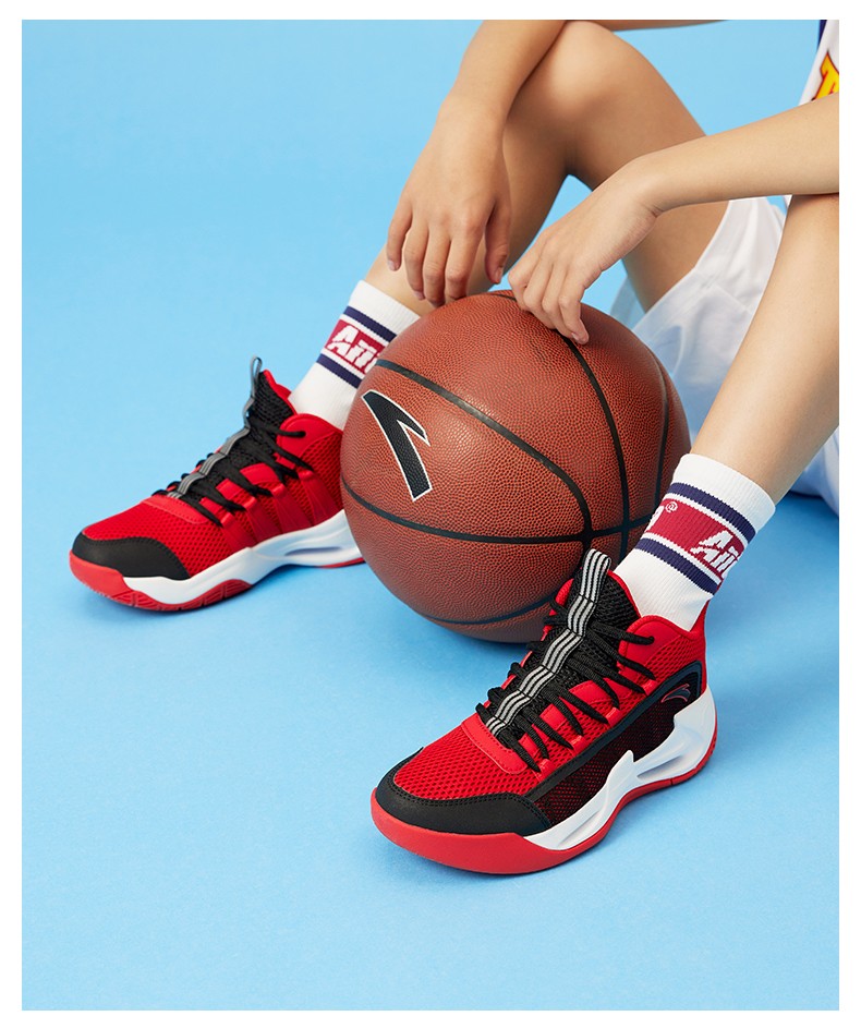 品牌直营安踏儿童篮球鞋男童鞋夏季新款616岁中大童运动鞋训练球鞋绿