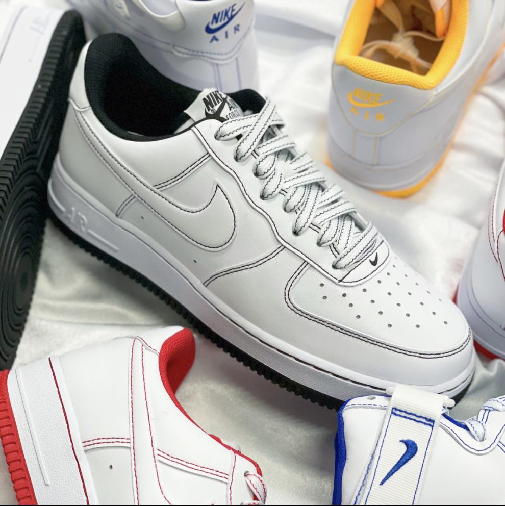 j万··斯空军一号af1适配白黑缝线笔刷二次元小权志龙黑白反转鞋带