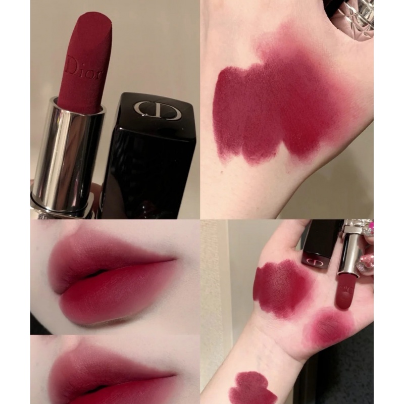 现货迪奥丝绒哑光唇膏口红小样558668999772720951626768缎光849枣泥