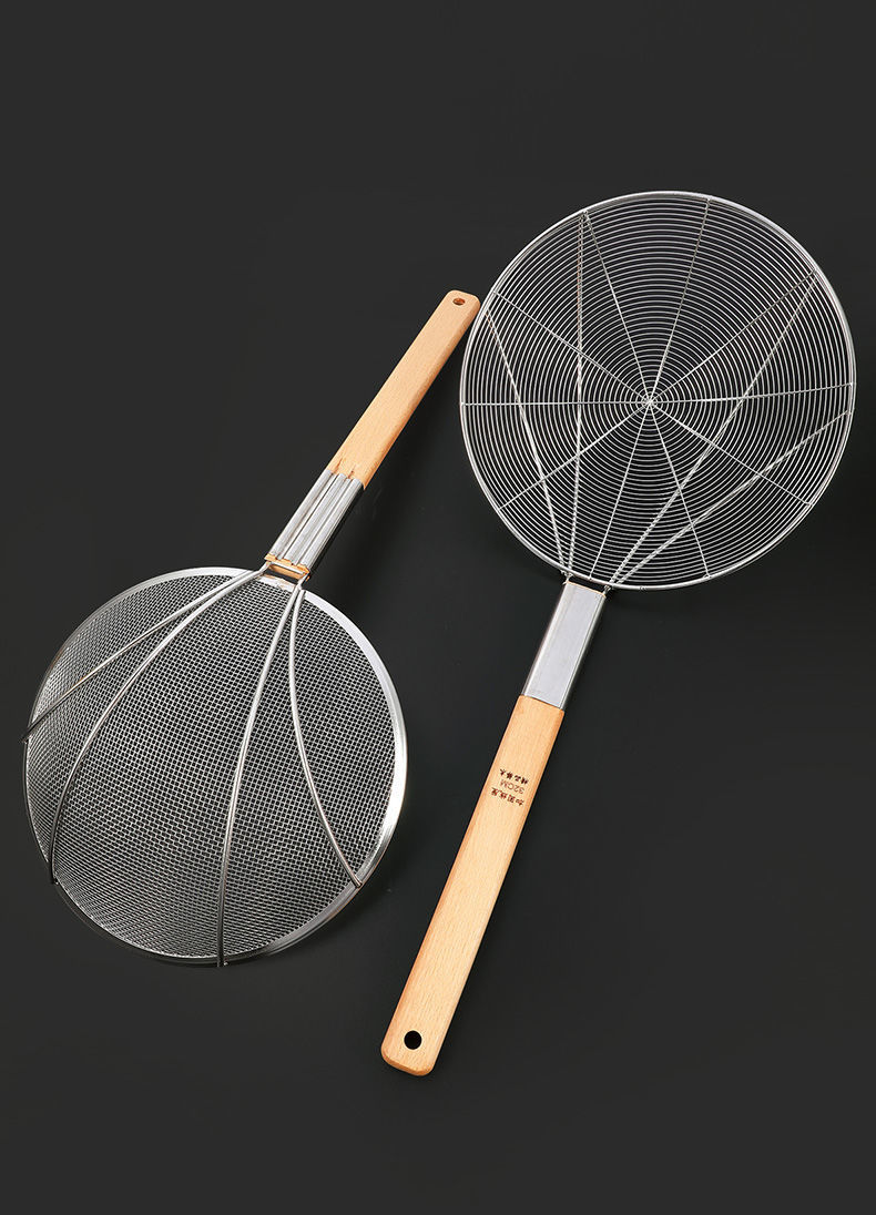 不锈钢漏勺笊篱家用厨房过滤网筛超细密网大号油炸捞面大捞勺商用30目