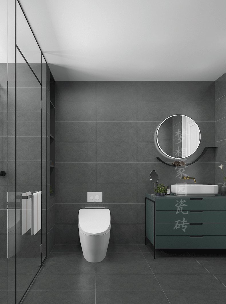 灰色瓷砖厨房卫生间墙砖300x600阳台哑光防滑地砖全瓷水泥仿古砖白色