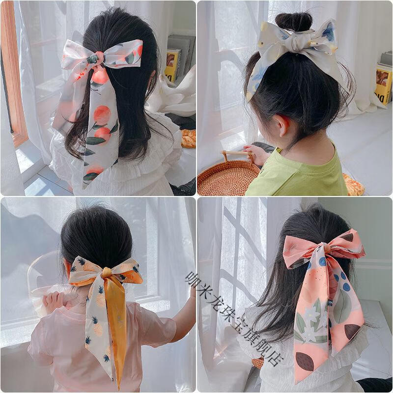 儿童发带少女学生扎头发丝带网红潮流飘带女童绑发头饰蝴蝶结发饰 2