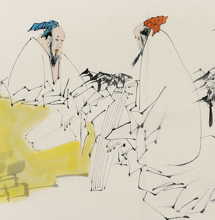 陕西名人书画王西京字画四尺横幅清音图手绘名家人物国画带简历纯手绘