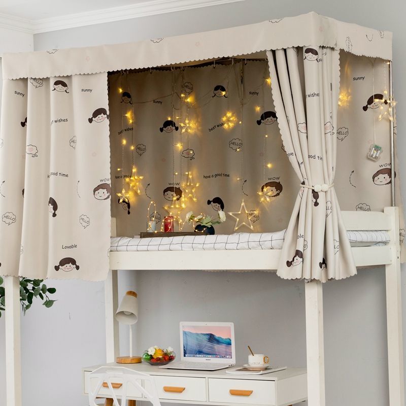 大学生寝室床帘遮光帘高学生上铺简约加厚宿舍下铺窗帘少女男加厚绿色