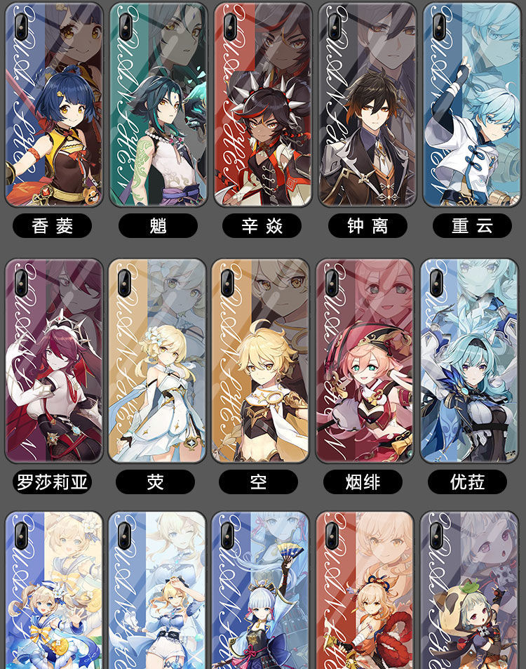 原神手机壳周边刻晴温迪可莉荣耀nova8红米k40oppoa92svivox60款式14