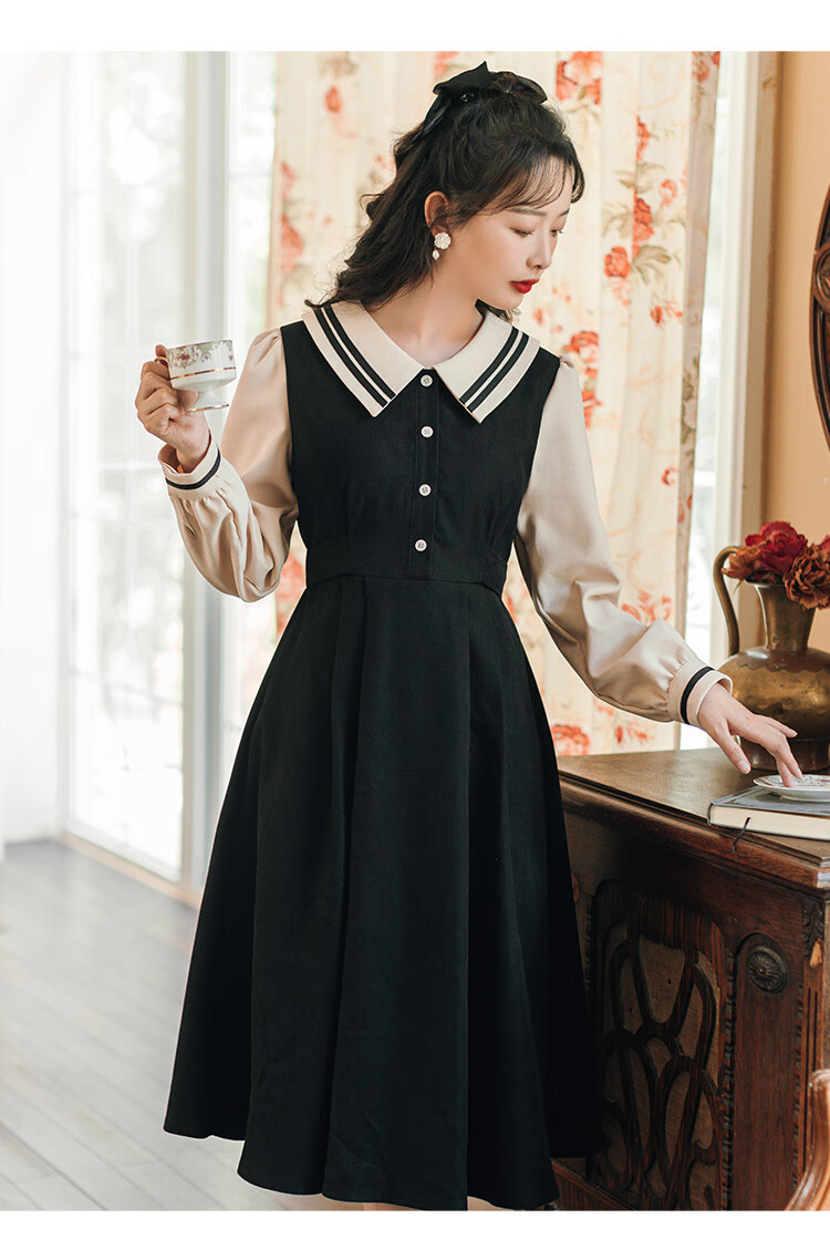 成人礼礼服女学生18学院风高中生艺考秋冬加厚编导艺考服装女黑色l