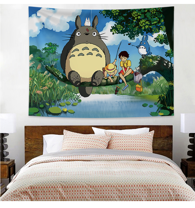 龙猫挂布宫崎骏龙猫背景布ins挂布动漫挂画墙壁网红床头挂毯房间宿舍