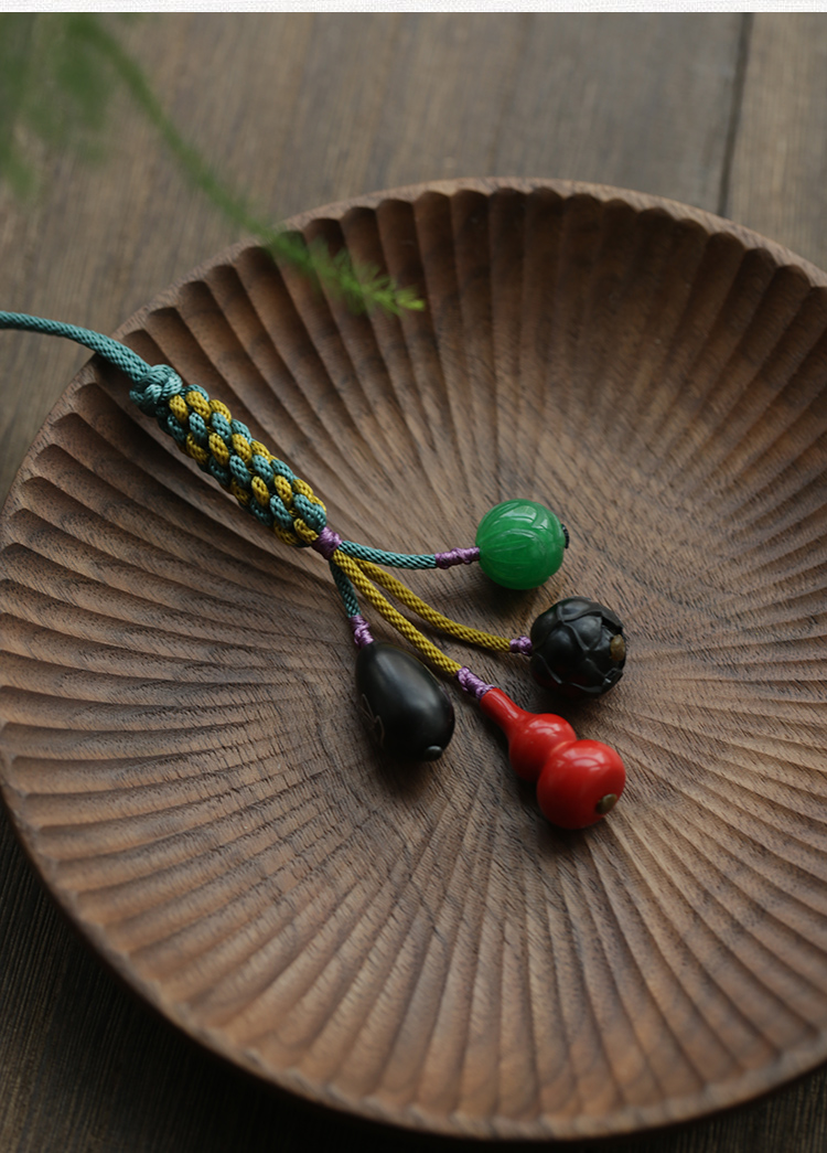 高端多宝玉米结汽车钥匙挂饰件钥匙扣女士生神网红手工编织绳礼物天蓝