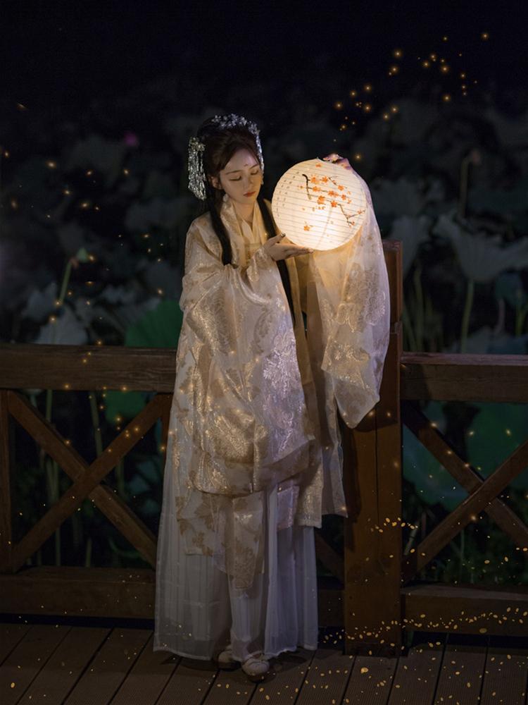 古装女汉服仙女服广袖对襟齐胸襦裙中国风学生仙气飘逸古风齐腰春樱秋