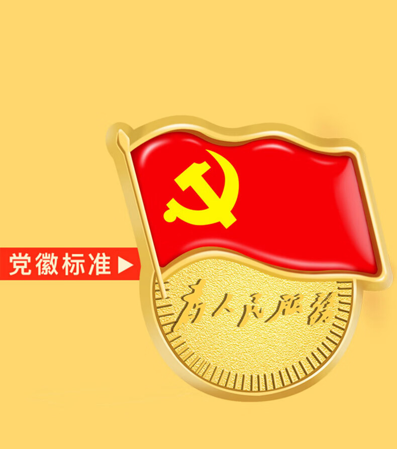 赤槿高档轻奢标准型党徽2022新版为人民服务磁扣磁铁扣大号共青团团徽