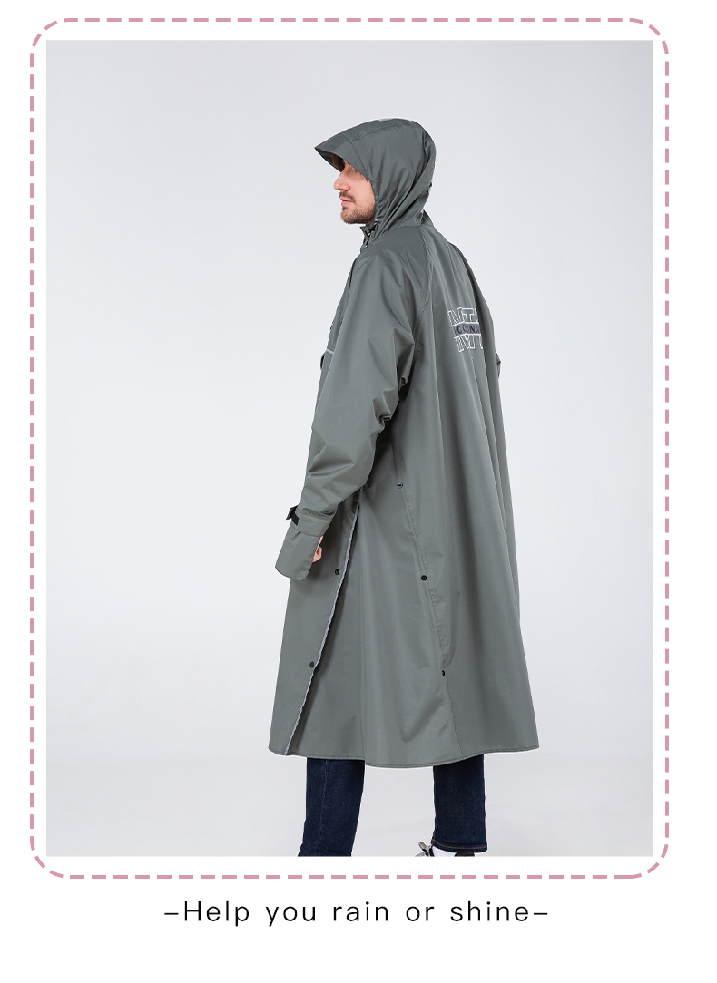 亿美雨衣imate亿美可收纳长装雨衣户外骑行旅游徒步连体便携雨衣橘