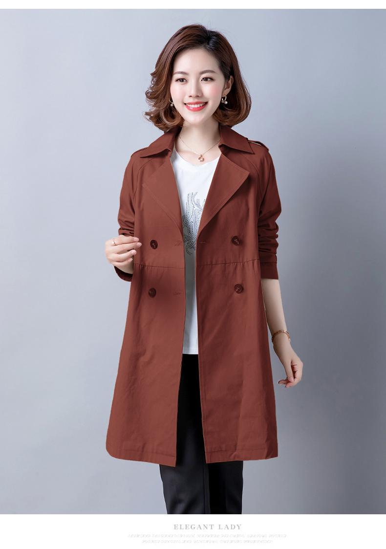 高品质风衣有里布风衣女中长款春秋装休闲中年洋气双排扣外套天内发货