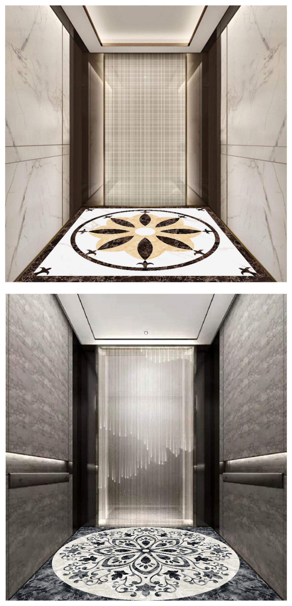 凝余电梯轿厢pvc地板别墅地垫pvc胶仿大理石耐磨防水定制logo图案炫彩