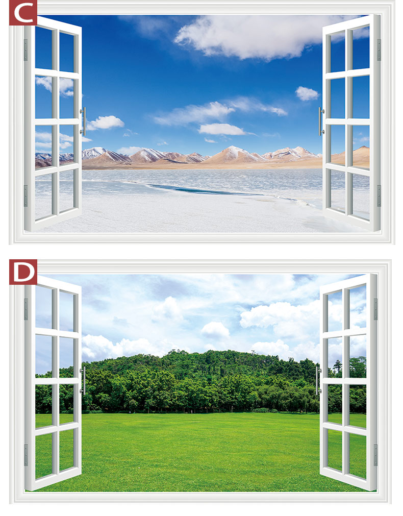 福字挂画沙发墙卧室装饰画主卧室3d立体防水墙纸墙壁墙面贴画风景假