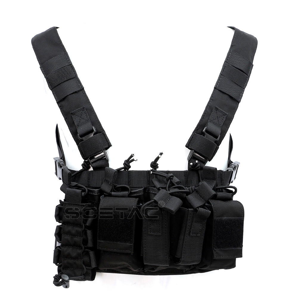 战术背心 尼龙 d3cr战术胸挂背心 携行胸挂 轻量化背心 黑色【图片