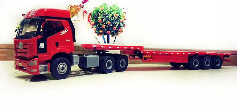 遥控卡车模型成年人超大全比例半挂车拖头车牵引车运输重型平板电动