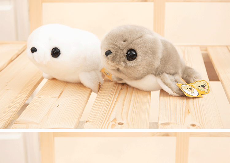 海豹公仔仿真海洋馆动物毛绒玩具小号海豚玩偶q版儿童礼物女粉色海豹j